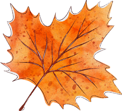 Splotchy Watercolor Fall Brown Maple Leaf